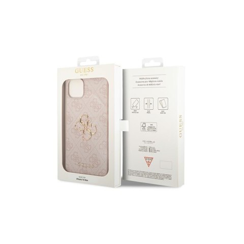 Guess nakładka do iPhone 14 Pro 6,1" GUHCP14L4GMGPI różowa PU Leather 4G Big Metal Logo Guess nakładka do iPhone 14 Pro 6,1" GUHCP14L4GMGPI różowa PU Leather 4G Big Metal Logo