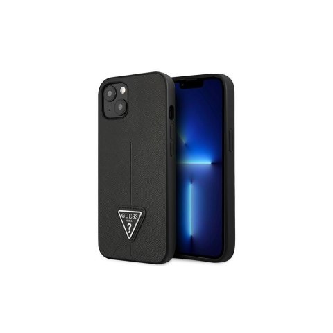 Guess nakładka do iPhone 14 Pro 6,1" GUHCP14LPSATLK czarna HC Saffiano PU Triangle Guess nakładka do iPhone 14 Pro 6,1" GUHCP14LPSATLK czarna HC Saffiano PU Triangle