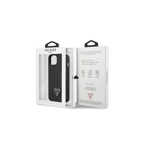 Guess nakładka do iPhone 14 Pro 6,1" GUHCP14LPSATLK czarna HC Saffiano PU Triangle Guess nakładka do iPhone 14 Pro 6,1" GUHCP14LPSATLK czarna HC Saffiano PU Triangle