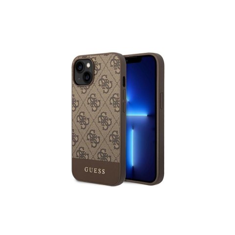 Guess nakładka do iPhone 14 Pro Max 6,7" GUHCP14XG4GLBR brązowa PC/TPU 4G PU case with Bottom Stripe Metal Logo Guess nakładka do iPhone 14 Pro Max 6,7" GUHCP14XG4GLBR brązowa PC/TPU 4G PU case with Bottom Stripe Metal Logo