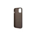 Guess nakładka do iPhone 14 Pro Max 6,7" GUHCP14XG4GLBR brązowa PC/TPU 4G PU case with Bottom Stripe Metal Logo