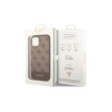 Guess nakładka do iPhone 14 Pro Max 6,7" GUHCP14XG4GLBR brązowa PC/TPU 4G PU case with Bottom Stripe Metal Logo