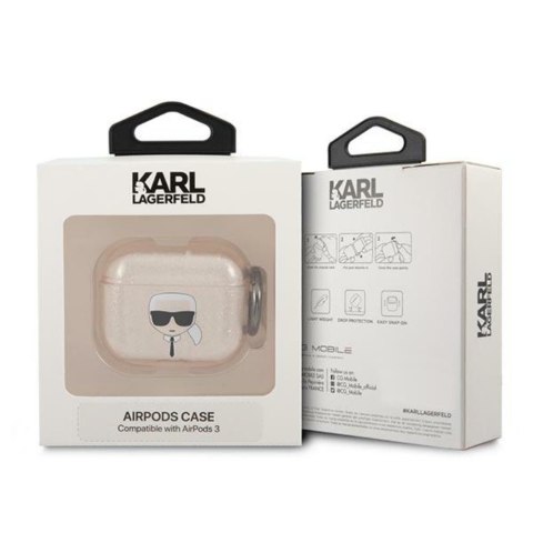 Karl Lagerfeld etui do AirPods 3 KLA3UKHGD złote Glitter Karl's Head Karl Lagerfeld etui do AirPods 3 KLA3UKHGD złote Glitter Karl's Head
