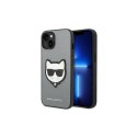 Karl Lagerfeld nakładka do iPhone 14 Pro 6,1" KLHCP14LSAPCHG srebrna PU Saffiano case with Choupette Head Patch