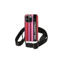 Karl Lagerfeld nakładka do iPhone 14 Pro 6,1" KLHCP14LSTSTP różowa hardcase Color Stripes Strap