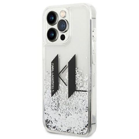 Karl Lagerfeld nakładka do iPhone 14 Pro Max 6,7" KLHCP14XLBKLCS srebrna Liquid Glitter case Big KL Logo Karl Lagerfeld nakładka do iPhone 14 Pro Max 6,7" KLHCP14XLBKLCS srebrna Liquid Glitter case Big KL Logo