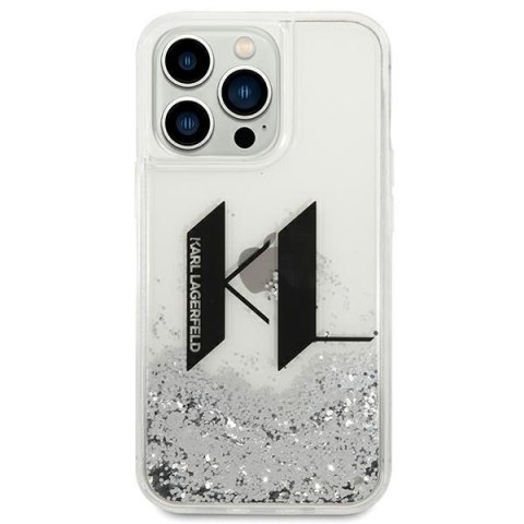 Karl Lagerfeld nakładka do iPhone 14 Pro Max 6,7" KLHCP14XLBKLCS srebrna Liquid Glitter case Big KL Logo Karl Lagerfeld nakładka do iPhone 14 Pro Max 6,7" KLHCP14XLBKLCS srebrna Liquid Glitter case Big KL Logo