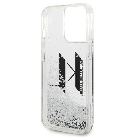 Karl Lagerfeld nakładka do iPhone 14 Pro Max 6,7" KLHCP14XLBKLCS srebrna Liquid Glitter case Big KL Logo Karl Lagerfeld nakładka do iPhone 14 Pro Max 6,7" KLHCP14XLBKLCS srebrna Liquid Glitter case Big KL Logo