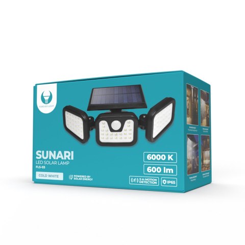 Forever Light Lampa solarna LED SUNARI FLS-03 74*SMD PIR 8W 600lm 6000K 2400mAh Li-Ion Forever Light Lampa solarna LED SUNARI FLS-03 74*SMD PIR 8W 600lm 6000K 2400mAh Li-Ion