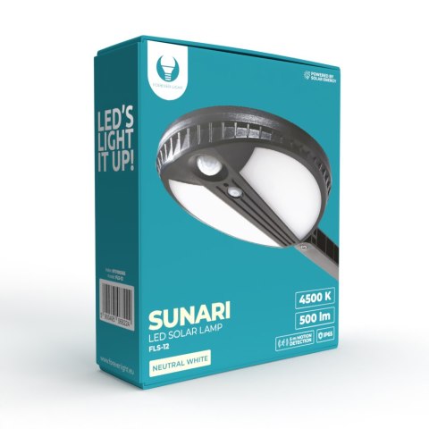 Forever Light Lampa solarna LED SUNARI FLS-12 70*SMD PIR 6W 500lm 4500K 2400mAh Li-ion Forever Light Lampa solarna LED SUNARI FLS-12 70*SMD PIR 6W 500lm 4500K 2400mAh Li-ion