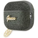 Guess etui do AirPods Pro 2 GUAP2GLGSHA khaki PU Glitter Flake 4G