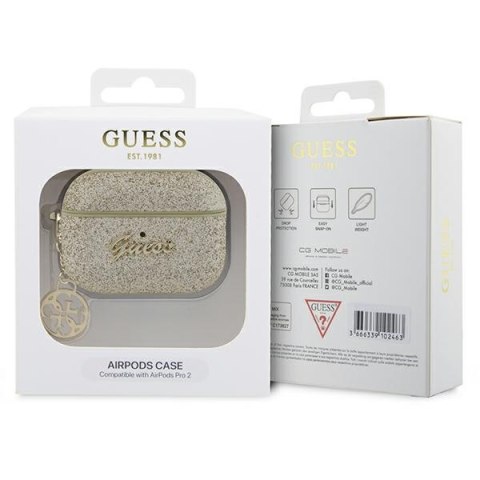 Guess etui do AirPods Pro 2 GUAP2GLGSHD złote PU Glitter Flake 4G Guess etui do AirPods Pro 2 GUAP2GLGSHD złote PU Glitter Flake 4G