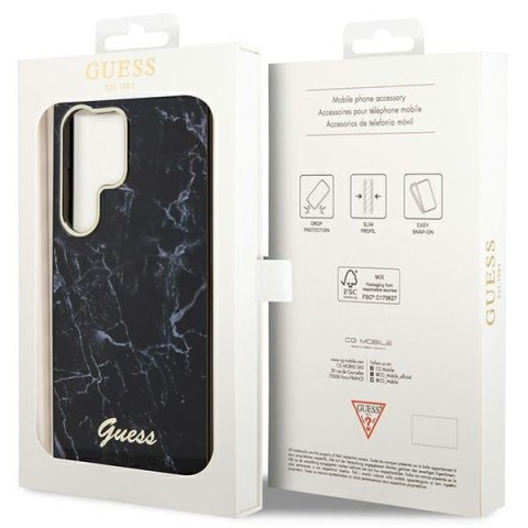 Guess nakładka do Samsung Galaxy S23 GUHCS23SPCUMAK czarna HC PU/TPU Marble Guess nakładka do Samsung Galaxy S23 GUHCS23SPCUMAK czarna HC PU/TPU Marble