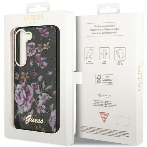 Guess nakładka do Samsung Galaxy S23 Plus GUHCS23MHCFWSK czarna HC IML Flower Guess nakładka do Samsung Galaxy S23 Plus GUHCS23MHCFWSK czarna HC IML Flower
