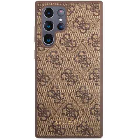 Guess nakładka do Samsung Galaxy S23 Ultra GUHCS23LG4GFBR brązowa hard case 4G Metal Gold Logo Guess nakładka do Samsung Galaxy S23 Ultra GUHCS23LG4GFBR brązowa hard case 4G Metal Gold Logo
