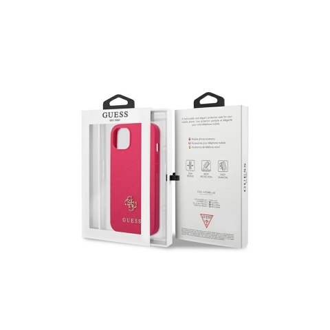 Guess nakładka do iPhone 13 Pro / 13 6,1" GUHCP13LPS4MF różowa hardcase Saffiano 4G Small Metal Logo Guess nakładka do iPhone 13 Pro / 13 6,1" GUHCP13LPS4MF różowa hardcase Saffiano 4G Small Metal Logo