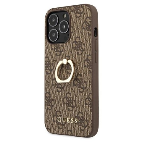 Guess nakładka do iPhone 13 Pro 6,1" GUHCP13L4GMRBR brązowa HC PU 4G Ring Guess nakładka do iPhone 13 Pro 6,1" GUHCP13L4GMRBR brązowa HC PU 4G Ring