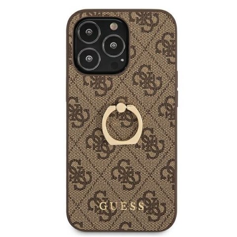 Guess nakładka do iPhone 13 Pro 6,1" GUHCP13L4GMRBR brązowa HC PU 4G Ring Guess nakładka do iPhone 13 Pro 6,1" GUHCP13L4GMRBR brązowa HC PU 4G Ring