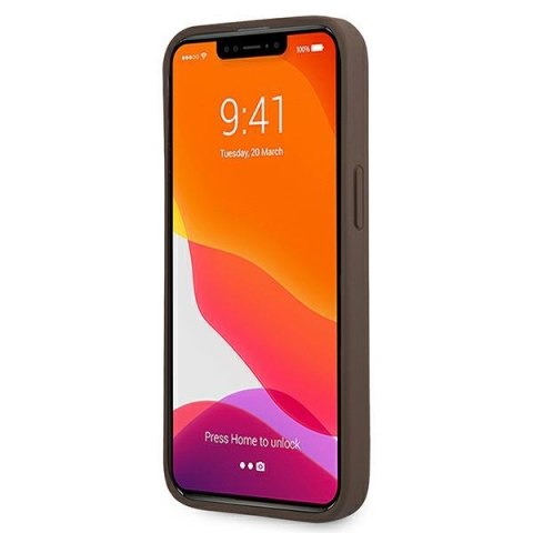 Guess nakładka do iPhone 13 Pro 6,1" GUHCP13L4GMRBR brązowa HC PU 4G Ring Guess nakładka do iPhone 13 Pro 6,1" GUHCP13L4GMRBR brązowa HC PU 4G Ring