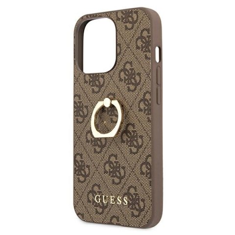 Guess nakładka do iPhone 13 Pro 6,1" GUHCP13L4GMRBR brązowa HC PU 4G Ring Guess nakładka do iPhone 13 Pro 6,1" GUHCP13L4GMRBR brązowa HC PU 4G Ring