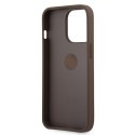 Guess nakładka do iPhone 13 Pro 6,1" GUHCP13L4GMRBR brązowa HC PU 4G Ring