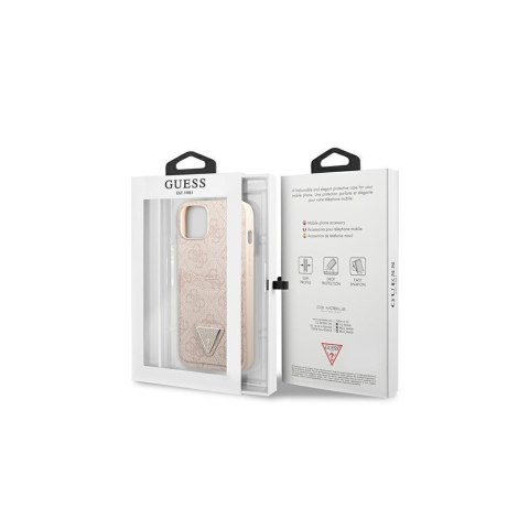 Guess nakładka do iPhone 13 Pro Max 6,7" GUHCP13XP4TPP różowa hardcase 4G Triangle Logo Cardslot Guess nakładka do iPhone 13 Pro Max 6,7" GUHCP13XP4TPP różowa hardcase 4G Triangle Logo Cardslot