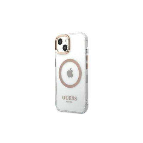 Guess nakładka do iPhone 13 Pro Max 6,7" GUHMP13XHTRMD złota HC Magsafe Metal Outline Gold Guess nakładka do iPhone 13 Pro Max 6,7" GUHMP13XHTRMD złota HC Magsafe Metal Outline Gold