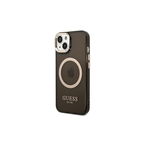 Guess nakładka do iPhone 14 Plus 6,7" GUHMP14MHTCMK czarna HC Magsafe Gold Outline Translucent Guess nakładka do iPhone 14 Plus 6,7" GUHMP14MHTCMK czarna HC Magsafe Gold Outline Translucent