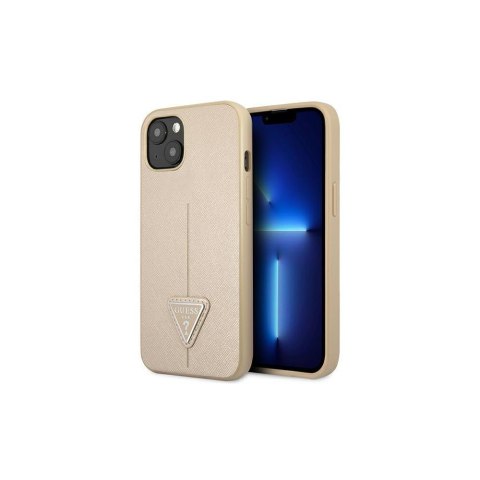 Guess nakładka do iPhone 14 Pro 6,1" GUHCP14LPSATLE beżowa HC Saffiano PU Triangle Guess nakładka do iPhone 14 Pro 6,1" GUHCP14LPSATLE beżowa HC Saffiano PU Triangle