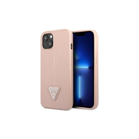 Guess nakładka do iPhone 14 Pro 6,1" GUHCP14LPSATLP różowa HC Saffiano PU Triangle Guess nakładka do iPhone 14 Pro 6,1" GUHCP14LPSATLP różowa HC Saffiano PU Triangle