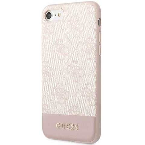 Guess nakładka do iPhone 7 / 8 / SE GUHCI8G4GLPI różowa HC PC/TPU 4G PU Bottom Stripe Guess nakładka do iPhone 7 / 8 / SE GUHCI8G4GLPI różowa HC PC/TPU 4G PU Bottom Stripe