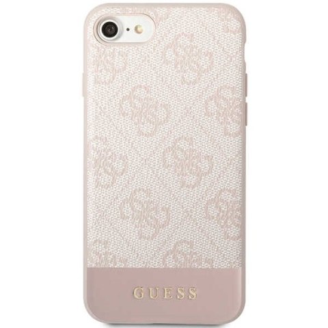 Guess nakładka do iPhone 7 / 8 / SE GUHCI8G4GLPI różowa HC PC/TPU 4G PU Bottom Stripe Guess nakładka do iPhone 7 / 8 / SE GUHCI8G4GLPI różowa HC PC/TPU 4G PU Bottom Stripe