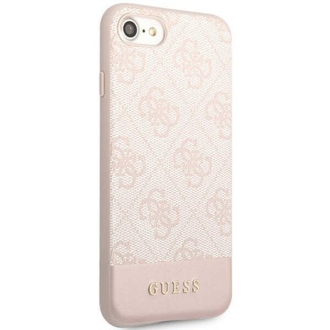 Guess nakładka do iPhone 7 / 8 / SE GUHCI8G4GLPI różowa HC PC/TPU 4G PU Bottom Stripe Guess nakładka do iPhone 7 / 8 / SE GUHCI8G4GLPI różowa HC PC/TPU 4G PU Bottom Stripe
