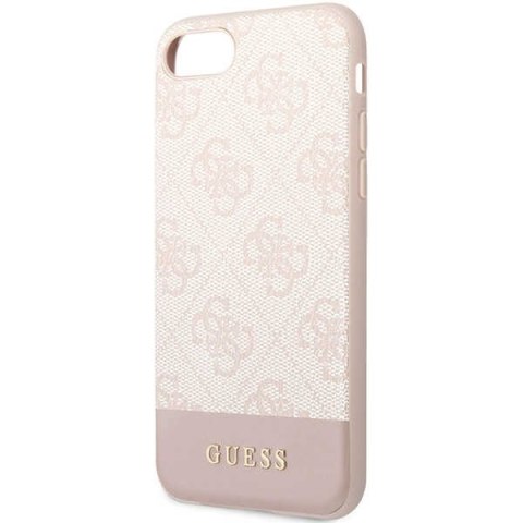 Guess nakładka do iPhone 7 / 8 / SE GUHCI8G4GLPI różowa HC PC/TPU 4G PU Bottom Stripe Guess nakładka do iPhone 7 / 8 / SE GUHCI8G4GLPI różowa HC PC/TPU 4G PU Bottom Stripe