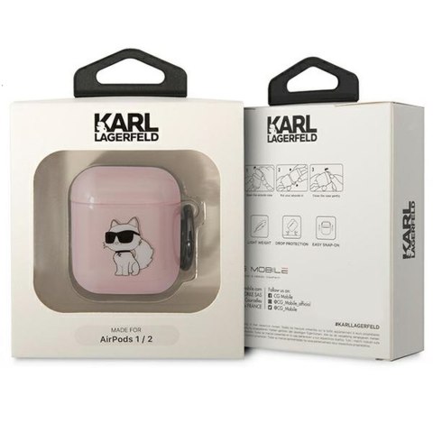 Karl Lagerfeld etui do Airpods 1 / 2 KLA2HNCHTCP różowe Ikonik Choupette Karl Lagerfeld etui do Airpods 1 / 2 KLA2HNCHTCP różowe Ikonik Choupette