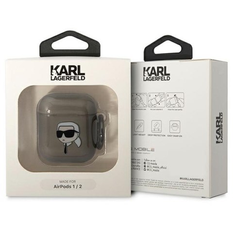 Karl Lagerfeld etui do Airpods 1 / 2 KLA2HNIKTCK czarne Karl`s Head Karl Lagerfeld etui do Airpods 1 / 2 KLA2HNIKTCK czarne Karl`s Head