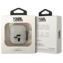 Karl Lagerfeld etui do Airpods 1 / 2 KLA2HNKCTGT transparentne Gliter Karl&Choupette