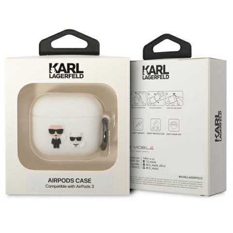 Karl Lagerfeld etui do Airpods 3 KLACA3SILKCW białe Silicone Karl & Choupette Karl Lagerfeld etui do Airpods 3 KLACA3SILKCW białe Silicone Karl & Choupette