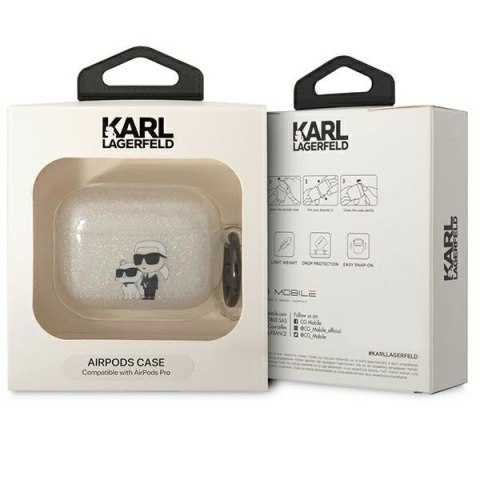Karl Lagerfeld etui do Airpods Pro KLAPHNKCTGT transparentne Gliter Karl & Choupette Karl Lagerfeld etui do Airpods Pro KLAPHNKCTGT transparentne Gliter Karl & Choupette