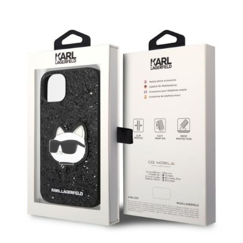 Karl Lagerfeld nakładka do iPhone 14 Plus 6,7" KLHCP14MG2CPK czarna hardcase Glitter Choupette Patch Karl Lagerfeld nakładka do iPhone 14 Plus 6,7" KLHCP14MG2CPK czarna hardcase Glitter Choupette Patch
