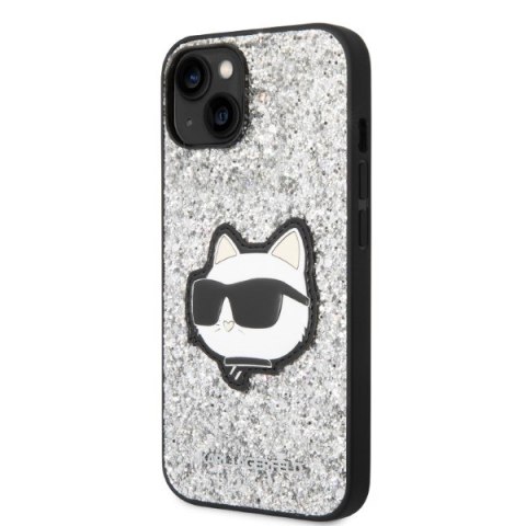Karl Lagerfeld nakładka do iPhone 14 Plus 6,7" KLHCP14MG2CPS srebrna hardcase Glitter Choupette Patch Karl Lagerfeld nakładka do iPhone 14 Plus 6,7" KLHCP14MG2CPS srebrna hardcase Glitter Choupette Patch