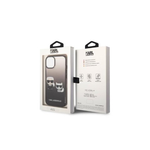 Karl Lagerfeld nakładka do iPhone 14 Plus 6,7" KLHCP14MTGKCK czarna HC PC/TPU K&Choupette Centered Grad Karl Lagerfeld nakładka do iPhone 14 Plus 6,7" KLHCP14MTGKCK czarna HC PC/TPU K&Choupette Centered Grad