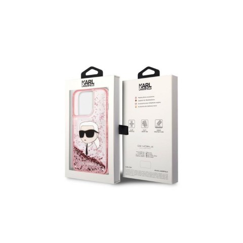Karl Lagerfeld nakładka do iPhone 14 Pro 6,1" KLHCP14LLNKHCP różowa hardcase Glitter Karl Head Karl Lagerfeld nakładka do iPhone 14 Pro 6,1" KLHCP14LLNKHCP różowa hardcase Glitter Karl Head
