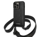 Karl Lagerfeld nakładka do iPhone 14 Pro 6,1" KLHCP14LSTMMK czarna hardcase Monogram Plaque Logo Strap