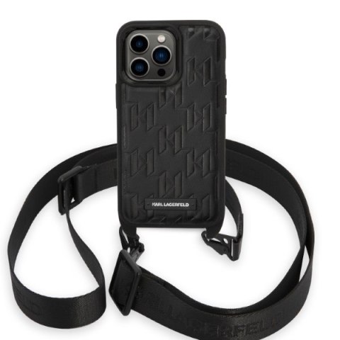Karl Lagerfeld nakładka do iPhone 14 Pro 6,1" KLHCP14LSTMMK czarna hardcase Monogram Plaque Logo Strap Karl Lagerfeld nakładka do iPhone 14 Pro 6,1" KLHCP14LSTMMK czarna hardcase Monogram Plaque Logo Strap