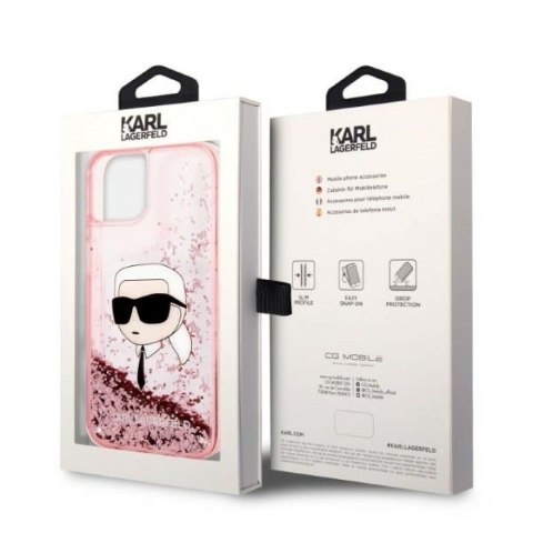 Karl Lagerfeld nakładka do iPhone 14 Pro Max 6,7" KLHCP14XLNCHCP różowa hardcase Liquid Glitter NFT Choupette Head Karl Lagerfeld nakładka do iPhone 14 Pro Max 6,7" KLHCP14XLNCHCP różowa hardcase Liquid Glitter NFT Choupette Head