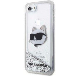 Karl Lagerfeld nakładka do iPhone 7 / 8 / SE KLHCI8LNCHCS srebrna HC Liquid Glitter NFT Choupette Head
