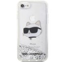 Karl Lagerfeld nakładka do iPhone 7 / 8 / SE KLHCI8LNCHCS srebrna HC Liquid Glitter NFT Choupette Head