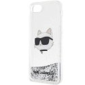 Karl Lagerfeld nakładka do iPhone 7 / 8 / SE KLHCI8LNCHCS srebrna HC Liquid Glitter NFT Choupette Head