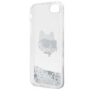 Karl Lagerfeld nakładka do iPhone 7 / 8 / SE KLHCI8LNCHCS srebrna HC Liquid Glitter NFT Choupette Head